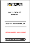 Discover the essential CAT 793C Off Highway Truck Parts Catalog Manual, specifically designed for serial numbers 4AR00001 and up. This comprehensive guide is powered by the robust 3516 engine, ensuring you have access to the most accurate and detailed information for your heavy-duty vehicle.