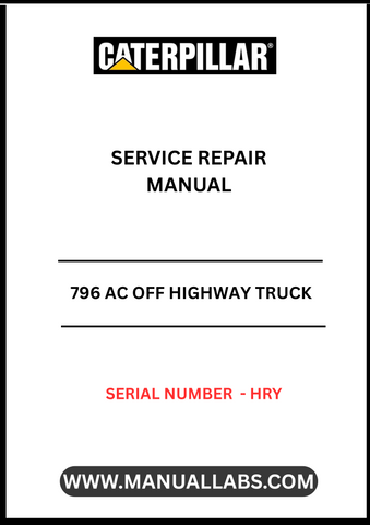 Enhance your maintenance capabilities with the CAT 796 AC Off Highway Truck Service Repair Manual, specifically designed for serial number HRY. This comprehensive guide provides detailed instructions and insights to ensure your truck operates at peak performance, minimizing downtime and maximizing productivity.
