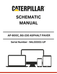 Discover the CAT AP-800C and BG-230 Asphalt Paver Schematic Manual for models S/N 9AL00001-UP, powered by the reliable 3054 engine.