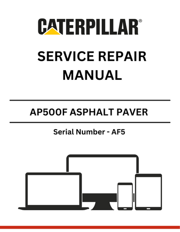 Discover the comprehensive service repair manual for the CAT AP500F Asphalt Paver, S/N - AF5. Ensure optimal performance and maintenance with expert guidance.