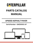  Explore our comprehensive CAT AP655D Asphalt Paver parts catalog manual for S/N GNZ00001-UP, powered by the reliable C6.6 engine. Find the parts you need today!
