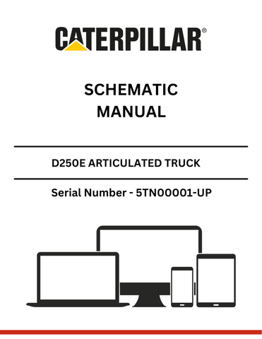 Explore the CAT D250E Articulated Truck schematic for models S/N 5TN00001 and up, powered by the reliable 3306 engine. Find detailed diagrams and specifications.