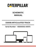 Discover the CAT D300B Articulated Truck Schematic Manual for S/N 4SD00001-00573, powered by the reliable 3306 engine. Essential for maintenance and repairs.
