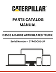 Discover the comprehensive parts catalog manual for CAT D350E & D400E articulated trucks. Find essential components for S/N 2YR00001 and up.