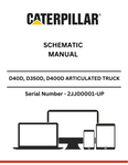 Discover detailed schematics for CAT D40D, D350D, and D400D articulated trucks powered by the 3406 engine. Access manuals for efficient maintenance and repair.