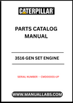 Discover the essential CAT 3516 Gen Set Engine Parts Catalog Manual, designed specifically for serial numbers CMD00001 and up. This comprehensive manual serves as a vital resource for technicians and engineers, providing detailed information on parts, specifications, and maintenance procedures to ensure optimal performance of your engine.