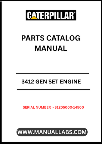 Discover the essential CAT 3412 Gen Set Engine Parts Catalog Manual, specifically designed for serial numbers 81Z05000-14500. This comprehensive manual serves as a vital resource for technicians and engineers, providing detailed information on parts, specifications, and maintenance procedures to ensure optimal performance of your engine.