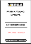 Discover the essential CAT G399 Gen Set Engine Parts Catalog Manual, specifically designed for serial numbers 49C00261 and up. This comprehensive manual serves as your go-to resource for identifying and sourcing the right parts for your engine, ensuring optimal performance and longevity.