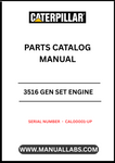 Discover the essential CAT 3516 Gen Set Engine Parts Catalog Manual, designed specifically for serial numbers CAL00001 and up. This comprehensive manual serves as a vital resource for technicians and engineers, providing detailed information on parts, specifications, and maintenance procedures to ensure optimal performance of your engine.