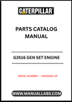 Discover the essential CAT G3516 Gen Set Engine Parts Catalog Manual, designed specifically for serial numbers L6F00001 and up. This comprehensive manual serves as a vital resource for technicians and engineers, providing detailed information on parts, specifications, and maintenance procedures to ensure optimal performance of your engine.