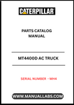 Discover the CAT MT4400D AC Truck Parts Catalog Manual, specifically designed for serial number MH4. This comprehensive manual is an essential resource for anyone looking to maintain or repair their CAT MT4400D truck, ensuring you have access to the most accurate and detailed information available.