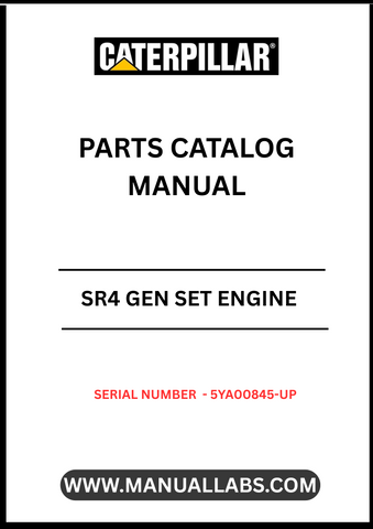 Discover the essential CAT SR4 Gen Set Engine Parts Catalog Manual, specifically designed for serial numbers 5YA00845 and up. This comprehensive manual serves as a vital resource for technicians and engineers, providing detailed information on parts, specifications, and maintenance procedures to ensure optimal performance of your engine.