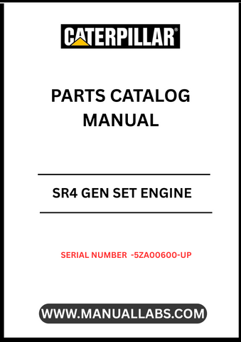 Discover the essential CAT SR4 Gen Set Engine Parts Catalog Manual, specifically designed for serial numbers 5ZA00600 and up. This comprehensive manual serves as your go-to resource for identifying and sourcing the right parts for your engine, ensuring optimal performance and longevity.