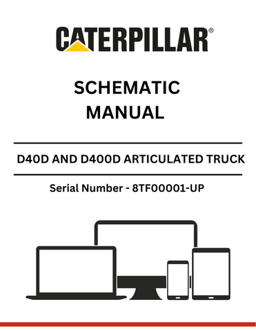 Discover the CAT supplement for D40D and D400D trucks with tailgate GP-Scissor 3Z5730. Access the schematic manual for S/N 8TF00001 and above.