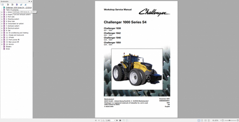 Unlock the full potential of your CHALLENGER 1000 SERIES S4_EN 1038-1050 with our comprehensive Workshop Service Manual in PDF format. This essential guide is meticulously designed to provide you with detailed instructions, diagrams, and troubleshooting tips, ensuring that you can maintain and repair your equipment with confidence.