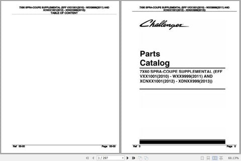 Enhance your maintenance and repair capabilities with the CHALLENGER 7×60 SPRA-COUPE Supplemental Spare Parts Catalogue Manual (AG632878). This comprehensive PDF file provides detailed diagrams and specifications for all essential components, ensuring you have the right parts at your fingertips. Streamline your operations and minimize downtime with this invaluable resource, designed to support the longevity and efficiency of your equipment. Perfect for technicians and operators alike, this manual is a must-