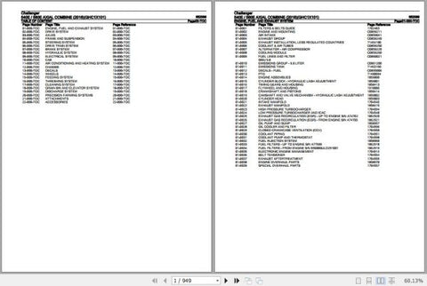 Enhance your maintenance and repair efficiency with the CHALLENGER AXIAL COMBINE 540E, 560E Spare Parts Catalogue Manual (652099) in PDF format. This comprehensive manual provides detailed diagrams and part numbers, ensuring you can easily identify and order the necessary components for your combine harvester. With this invaluable resource at your fingertips, you can minimize downtime and keep your equipment running smoothly, maximizing productivity on your farm. Don't miss out on the opportunity to streaml