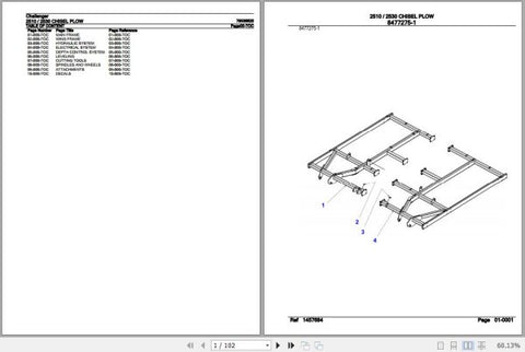 Enhance your maintenance efficiency with the CHALLENGER CHISEL PLOW 2510, 2530 Spare Parts Catalogue Manual (79036625) in PDF format. This comprehensive manual provides detailed diagrams and part numbers, ensuring you can easily identify and order the necessary components for your plow. With this resource at your fingertips, you can keep your equipment running smoothly and minimize downtime, making it an essential tool for any operator or technician. Don't miss out on the opportunity to streamline your repa