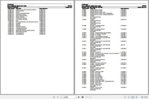 Enhance your maintenance and repair efficiency with the CHALLENGER COMBINE 646 SPARE PARTS CATALOGUE MANUAL (3906042) in PDF format. This comprehensive manual provides detailed diagrams and part numbers, ensuring you can easily identify and order the exact components you need for your combine. With this digital resource at your fingertips, you’ll save time and reduce downtime, keeping your equipment running smoothly and effectively. Perfect for farmers and technicians alike, this manual is an essential tool