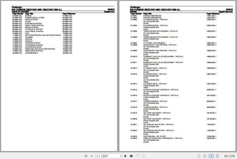 Enhance your maintenance and repair efficiency with the CHALLENGER COMBINE 648 Spare Parts Catalogue Manual (3906043) in PDF format. This comprehensive digital guide provides detailed diagrams and part numbers, ensuring you can easily identify and order the exact components you need for your combine. With this manual at your fingertips, streamline your operations and minimize downtime, keeping your equipment running smoothly and effectively. Perfect for farmers and technicians alike, this essential resource