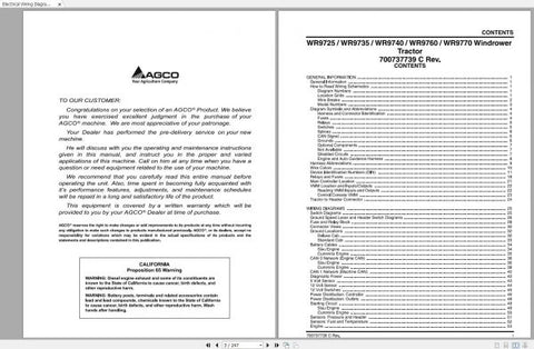 Discover the essential CHALLENGER NA WINDROWER TRACTOR SCHEMATIC MANUAL, designed specifically for models WR9735, WR9740, WR9760, and WR9770. This comprehensive PDF file serves as a vital resource for operators and technicians, providing detailed