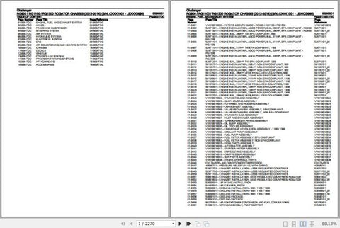 Enhance your maintenance and repair capabilities with the CHALLENGER ROGATOR RG900, RG1100, RG1300 Chassis Spare Parts Catalogue Manual (552450D1) in PDF format. This comprehensive manual provides detailed diagrams and specifications for all chassis components, ensuring you have the right information at your fingertips to keep your equipment running smoothly. Perfect for technicians and operators alike, this digital resource simplifies the process of identifying and ordering spare parts, ultimately saving y