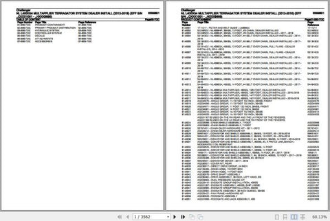 Enhance your maintenance and repair efficiency with the CHALLENGER TERRAGATOR NL L4000G4 MULTAPPLIER SYSTEM SPARE PARTS CATALOGUE MANUAL (558898D1) in PDF format. This comprehensive manual provides detailed diagrams and part numbers, ensuring you can quickly identify and order the necessary components for your equipment. With easy navigation and clear illustrations, this digital resource is essential for anyone looking to keep their Terragator running smoothly and effectively. Don't let downtime slow you do