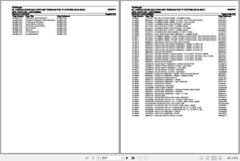 Enhance your maintenance and repair capabilities with the CHALLENGER TERRAGATOR NL L4500G4 EDGE MULTAPPLIER C SYSTEM SPARE PARTS CATALOGUE MANUAL 602937D1. This comprehensive PDF file serves as an essential resource, providing detailed diagrams and part numbers to ensure you can easily identify and order the right components for your equipment. Streamline your operations and minimize downtime with this user-friendly manual, designed to support the longevity and efficiency of your machinery. Perfect for tech