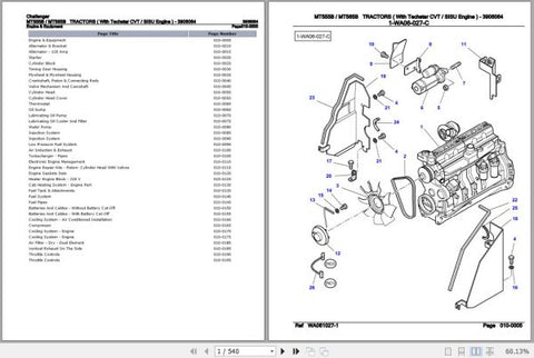 Enhance your maintenance and repair capabilities with the CHALLENGER TRACTOR MT555B, MT565B Spare Parts Catalogue Manual (3906064) in PDF format. This comprehensive manual provides detailed diagrams and part numbers, ensuring you can easily identify and order the right components for your tractor. With this invaluable resource at your fingertips, you can keep your equipment running smoothly and efficiently, minimizing downtime and maximizing productivity. Perfect for both professionals and DIY enthusiasts, 