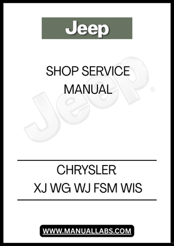 UNLOCK THE FULL POTENTIAL OF YOUR CHRYSLER JEEP XJ, WG, AND WJ WITH OUR COMPREHENSIVE SHOP SERVICE MANUAL. THIS ESSENTIAL GUIDE IS DESIGNED FOR BOTH SEASONED MECHANICS AND DIY ENTHUSIASTS, PROVIDING DETAILED INSTRUCTIONS AND INSIGHTS TO KEEP YOUR VEHICLE RUNNING SMOOTHLY.