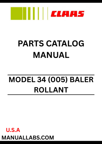 Discover the essential CLAAS Baler Rollant 34 Parts Catalogue Manual, specifically designed for serial numbers 00500001 to 00599999. This comprehensive guide provides detailed information on all parts, ensuring you have the right components for maintenance and repairs.