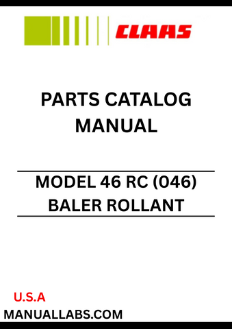 Discover the essential CLAAS Baler Rollant 46 RC Parts Catalogue Manual, specifically designed for serial numbers 04600001 to 04699999. This comprehensive guide provides detailed information on all parts and components, ensuring you have the right resources at your fingertips for maintenance and repairs.