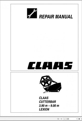 Enhance your maintenance routine with the CLAAS Combines Cutterbar Repair Manual, designed specifically for LEXION models with cutterbar widths ranging from 3.90m to 9.00m. This comprehensive PDF file provides detailed instructions and diagrams,
