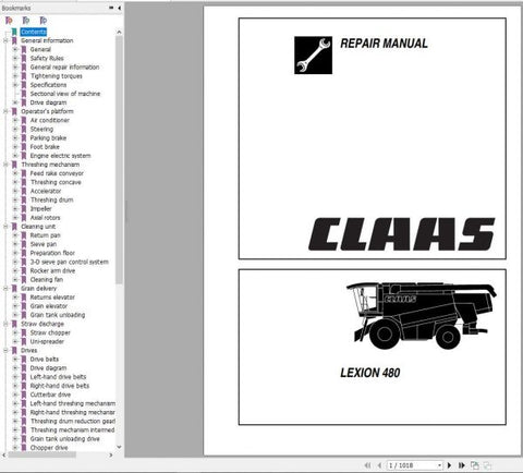 Unlock the full potential of your CLAAS Lexion 480 Combine Harvester with our comprehensive Repair Manual in PDF format. This essential guide provides detailed instructions and diagrams, ensuring you have the knowledge needed to maintain and repair your machine effectively.
