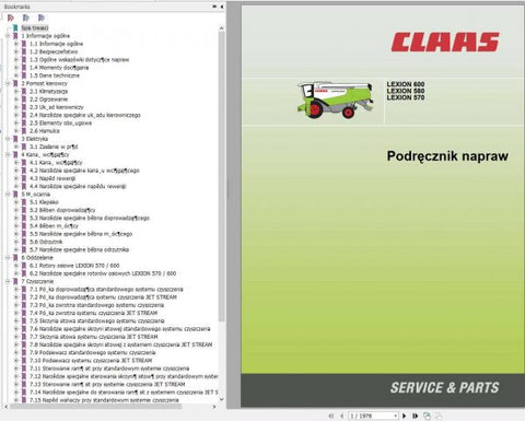 Enhance your maintenance routine with the CLAAS Combines Cutterbar Repair Manual, designed specifically for LEXION models with cutterbar widths ranging from 3.90m to 9.00m. This comprehensive PDF file provides detailed instructions and diagrams
