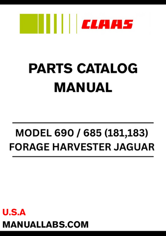 Discover the essential CLAAS Forage Harvester Jaguar 690/685 Parts Catalogue Manual, designed specifically for serial numbers 18300011 to 18399999. This comprehensive guide provides detailed information on all parts, ensuring you have the right components for optimal performance and maintenance of your forage harvester.