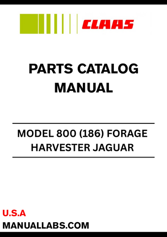 Discover the essential CLAAS Forage Harvester Jaguar 800 Parts Catalogue Manual, specifically designed for serial numbers 18600459 to 18699999. This comprehensive guide provides detailed information on all parts, ensuring you have the right components for maintenance and repairs.