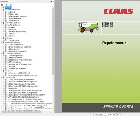 Unlock the full potential of your CLAAS LEXION 600, 580, and 570 combine harvesters with our comprehensive Repair Manual in PDF format. This essential guide provides detailed instructions
