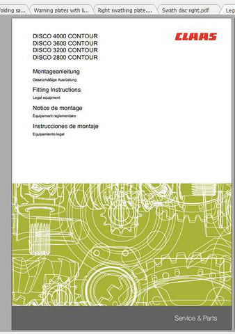 Enhance your CLAAS mower experience with the comprehensive Fitting Instruction Manual for models DISCO 2700, 3100, 3150, 3200, and 3500. This PDF file is designed to provide you with clear, step-by-step guidance, ensuring that you can efficiently set up and maintain your equipment for optimal performance.
