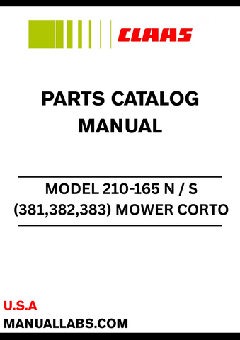 Discover the essential CLAAS Mower Corto 210-165 N/S Parts Catalogue Manual, designed specifically for serial numbers 38100001 to 38199999. This comprehensive guide provides detailed information on all parts, ensuring you have the right components for maintenance and repairs.