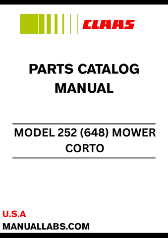 Discover the essential CLAAS Mower Corto 252 Parts Catalogue Manual, specifically designed for serial numbers 64801001 to 64899999. This comprehensive guide provides detailed information on all parts, ensuring you have the right components for maintenance and repairs.