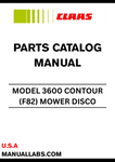 Discover the essential CLAAS Mower DISCO 3600 Contour Parts Catalogue Manual, specifically designed for serial numbers F8201001 to F8209999. This comprehensive manual is your go-to resource for maintaining and repairing your mower, ensuring optimal performance and longevity.