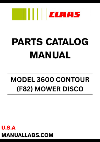 Discover the essential CLAAS Mower DISCO 3600 Contour Parts Catalogue Manual, specifically designed for serial numbers F8201001 to F8209999. This comprehensive manual is your go-to resource for maintaining and repairing your mower, ensuring optimal performance and longevity.