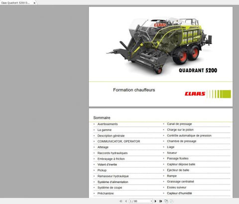 Unlock the full potential of your CLAAS QUADRANT 5200 with our comprehensive Driver Training Manual, available in a convenient PDF format. This essential guide is designed to enhance your operational skills, ensuring you maximize efficiency and performance while using this advanced baler.
