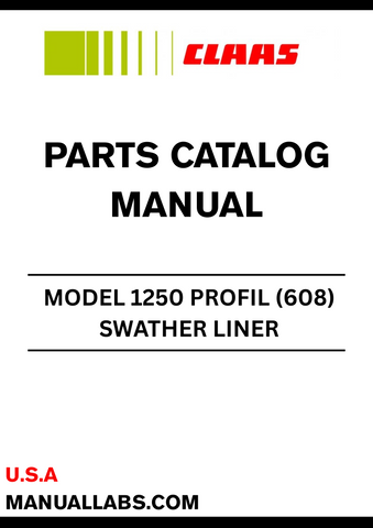 Enhance your CLAAS SWATHER LINER 1250 with the comprehensive Parts Catalogue Manual, specifically designed for serial numbers 60801001 to 60899999. This essential resource provides detailed diagrams and part numbers, ensuring you can easily identify and order the components you need for optimal performance.