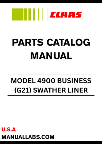 Discover the essential CLAAS Swather Liner 4900 Business Parts Catalogue Manual, specifically designed for serial numbers G2101001 to G2109999. This comprehensive manual is your go-to resource for understanding the intricate components of your swather, ensuring you have the right parts at your fingertips for optimal performance.