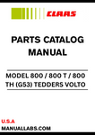 Discover the essential CLAAS TEDDERS VOLTO 800 / 800 T / 800 TH (G53) Parts Catalogue Manual, specifically designed for serial numbers G5301001 to G5309999. This comprehensive manual is your go-to resource for identifying and sourcing the right parts for your equipment, ensuring optimal performance and longevity.