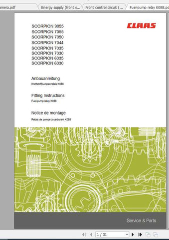 Enhance your CLAAS Scorpion 9055 telehandler experience with our comprehensive Fitting Instruction Manual, available in a convenient PDF format. This manual is designed to provide you with clear, step-by-step guidance for optimal setup and operation, ensuring you get the most out of your equipment.