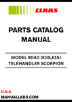 Discover the essential CLAAS Telehandler Scorpion 9040 Parts Catalogue Manual, specifically designed for serial numbers 404030001 to 404039999. This comprehensive guide is your go-to resource for identifying and sourcing the right parts for your telehandler, ensuring optimal performance and longevity of your equipment.