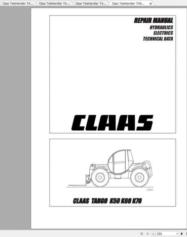 Unlock the full potential of your CLAAS Telehandler with our comprehensive Repair Manual and Technical Training Manual, available in a convenient PDF format. Designed specifically for models K50, K60, and K70, this digital resource provides detailed insights into maintenance, troubleshooting, and repair procedures, ensuring your equipment operates at peak performance.

